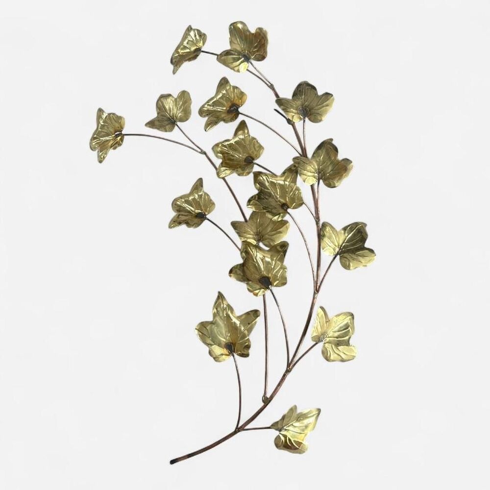Mid-Century Style Vintage Brass and Copper leaf Wall Art